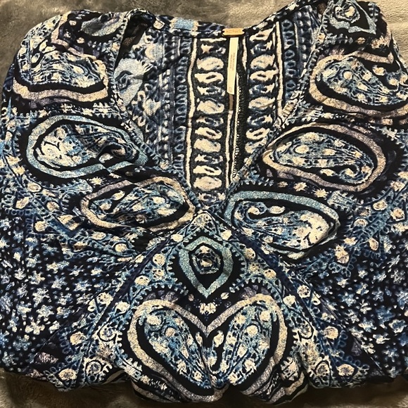 Free people XS deep v blue crop top - Picture 3 of 3